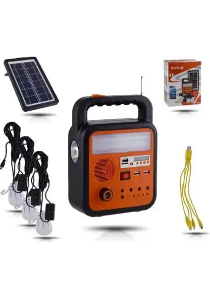 Gold Silver GS - 902P Güneş Enerjili Bluetooth Feneri Çok Fonksiyonlu Taşınabilir Aydınlatma