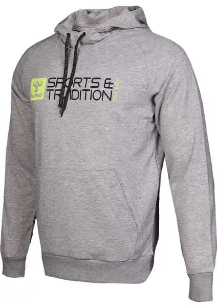 Hummel Flume Erkek Gri Baskılı Kapüşonlu Sweatshirt: Modern ve Çok Yönlü Spor Giyim Parçası