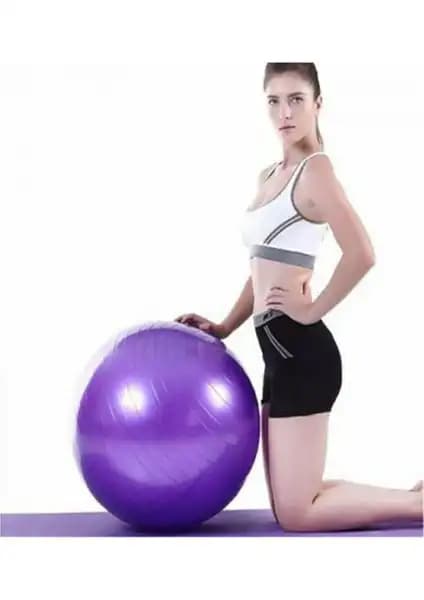 Pekial Mor 65 cm Pilates Topu Sağlıklı ve Dengeleyici Egzersiz Araçları İçin Uygun