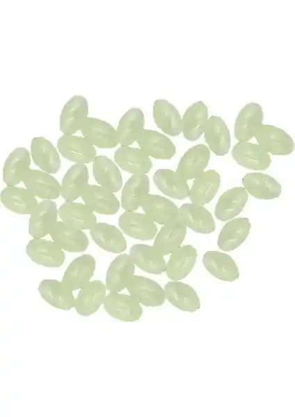 Pusula Fosforlu Oval Boncuk 50 Adet Paket: El Sanatları ve Dekorasyon İçin Uygun Malzeme