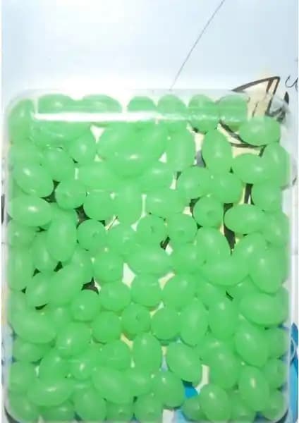 Sasa Fosforlu Oval Boncuk 5x8 mm Parlak ve Fosfor Özelliğiyle Dekorasyon ve El İşleri İçin