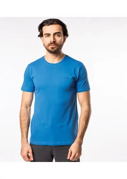 Slazenger SANDER KTN Erkek Tişört Indigo: Modern ve Konforlu Günlük Giyim Parçası