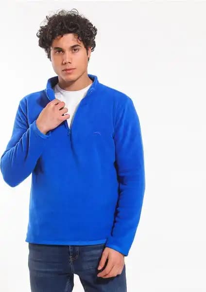 Slazenger SANNE Erkek Polar Saks Mavi: Konforlu ve Şık Kış Giyim Parçası