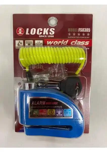 Auvray World Class Locks 110 Db Mavi Alarm Özellikli Disk Kilidi Güvenlik Çözümü