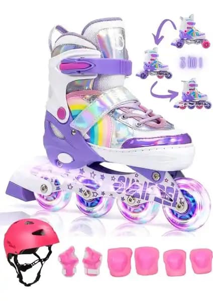 Çocuklar İçin Güvenli ve Eğlenceli Işıklı Paten Seti ve Koruma Ekipmanları