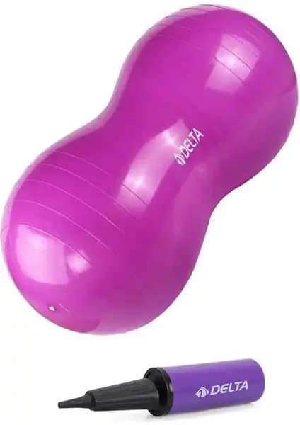Delta Fıstık Şekilli Mor Pilates Topu ve Pompası ile Denge ve Kas Güçlendirme