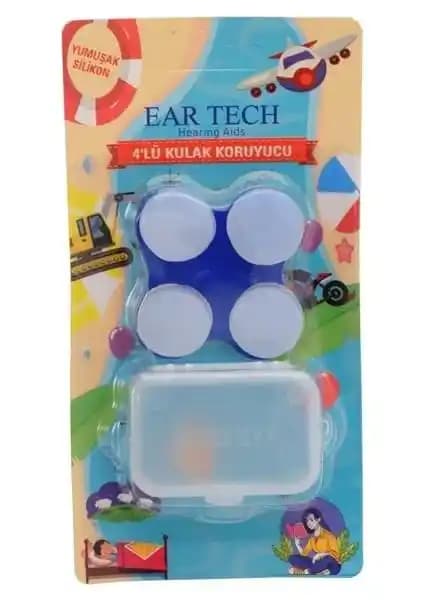 Ear Tech Silikon 4 Lü Kulak Tıkacı - Gürültü Engelleyici ve Konforlu Kullanım