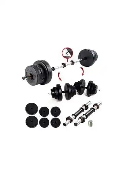 Ecgspor 22 Kg Çok Fonksiyonlu Halter ve Dambıl Seti Evde Spor ve Antrenman İçin Uygun
