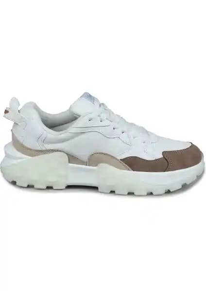 Jump 29780 Beyaz - Bej Kadın Sneaker ile Günlük Şıklık ve Konforun Tadını Çıkarın