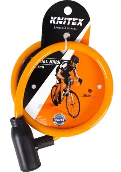 Knitex KTX516 İnce Bisiklet Kilidi 65cm Güçlü ve Estetik Güvenlik Çözümü