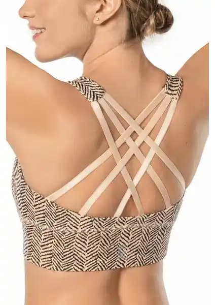 Lioness Activewear Ten Rengi Desenli Yüksek Destekli Spor Sütyeni Kadınlar İçin Konfor ve Şıklık Sunar