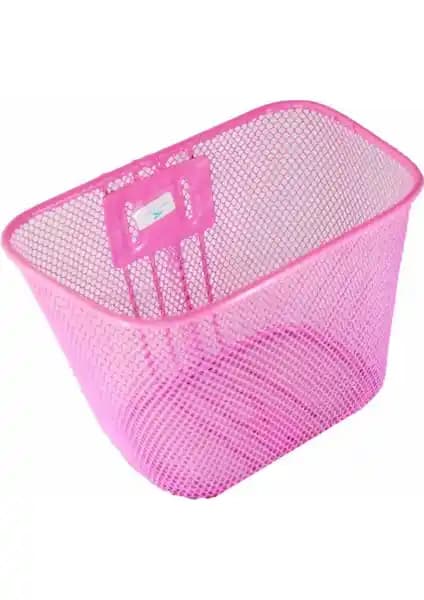 Peak Pembe Tel Örgü Bisiklet Sepeti 16-20 İnç Jantlar İçin Dayanıklı ve Şık Tasarım