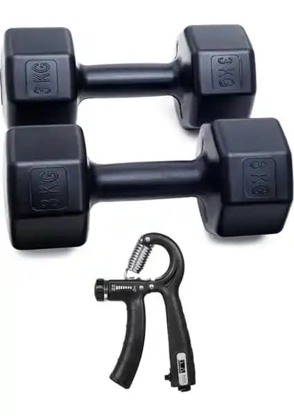 PS Spor 3 kg Dambıl ve Ayarlanabilir El Yayı ile Güç ve Esneklik Artırıcı Antrenman