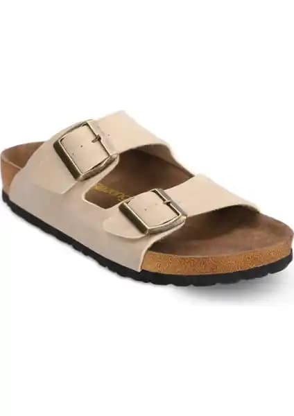 Slazenger LENS Kadın Bej Nubuk Terlik Şık ve Konforlu Günlük Ayakkabı Seçeneği