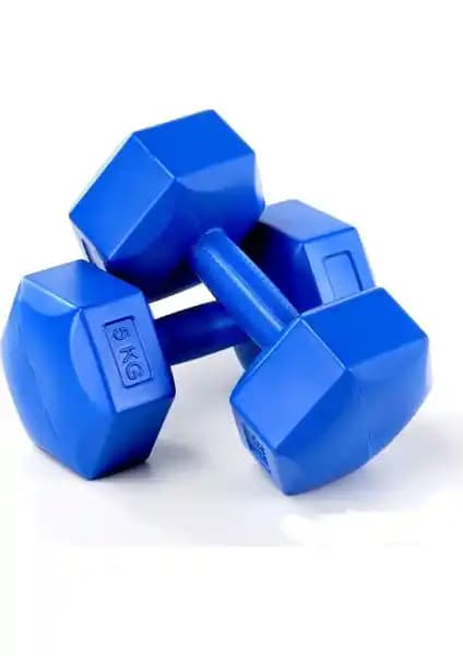 Spin 2 Kg X 2 Adet Plastik Mavi Dambıl CS-565: Dayanıklı ve Estetik Fitness Ekipmanı