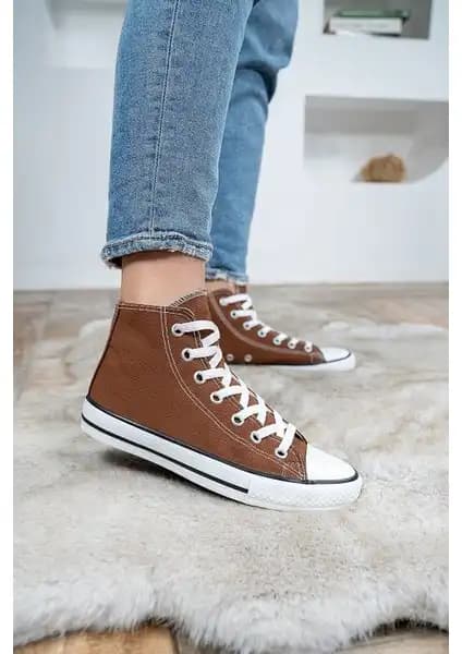 Ymn Unisex Kahverengi Keten Spor Sneaker Ayakkabı Günlük Kullanım İçin Uygun