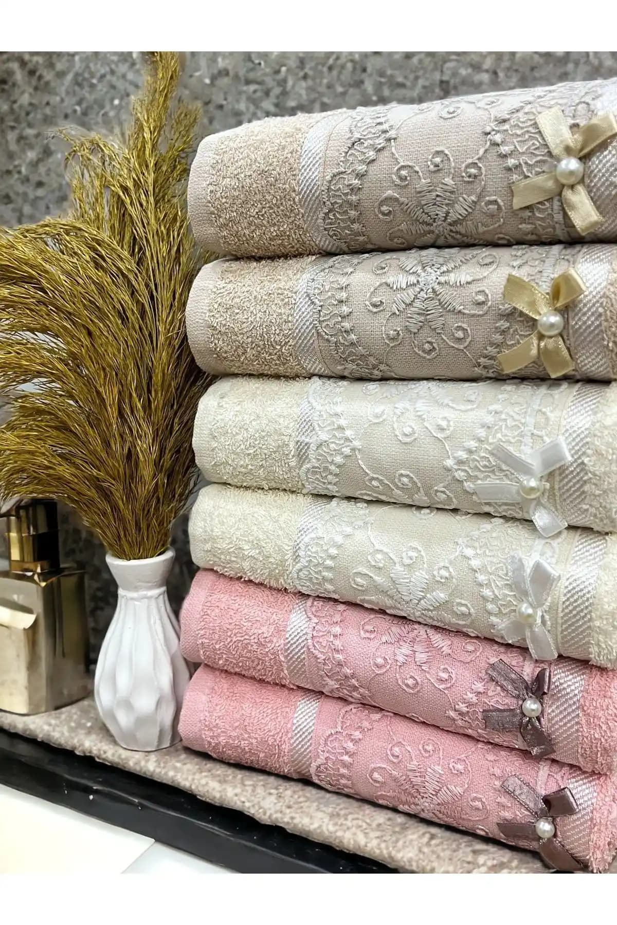 AYHANHOME Pamuklu Yüz Havluları Seti - Şık ve Fonksiyonel Banyo Aksesuarı