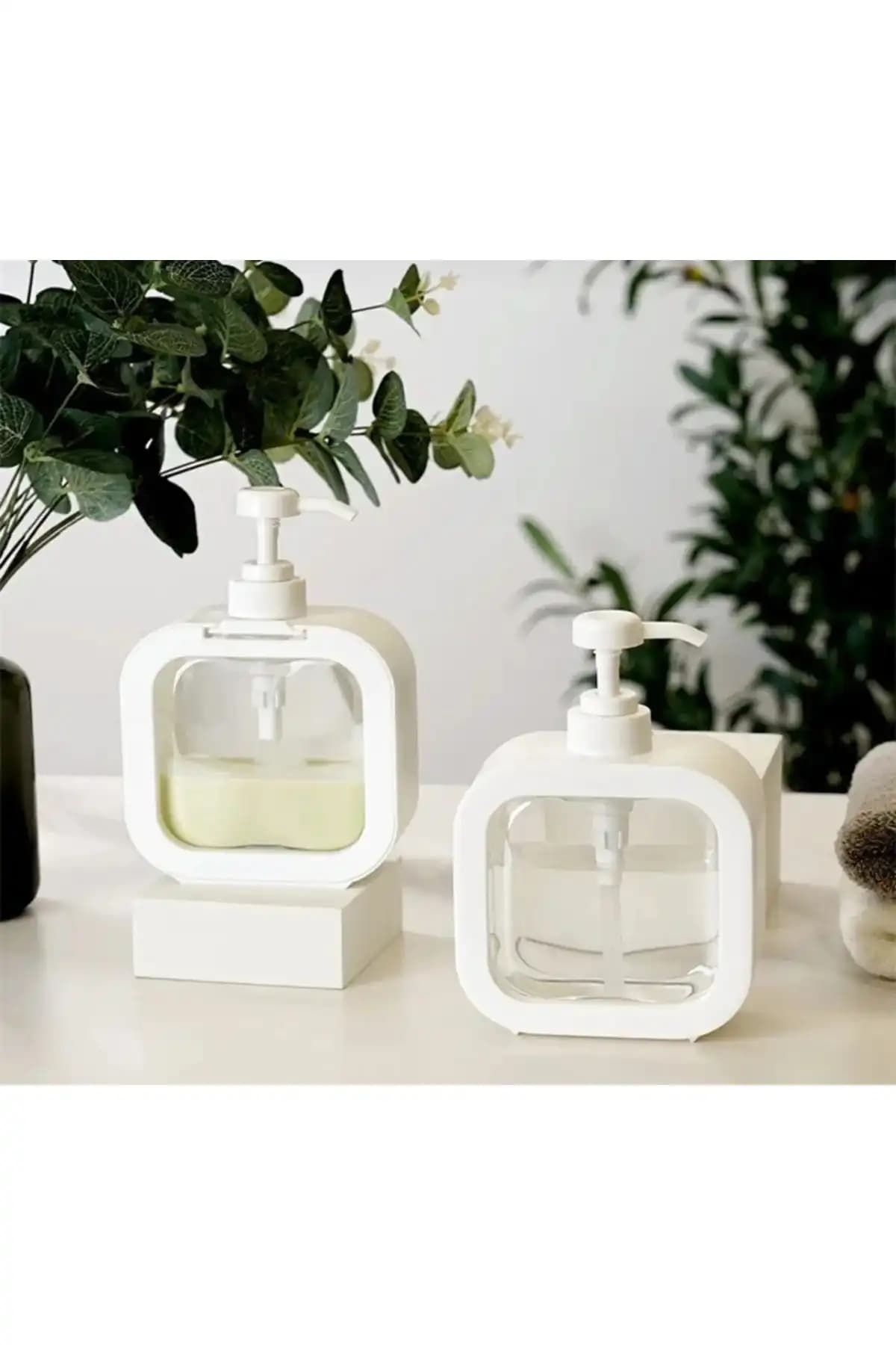 Mimoza Park 2'li Tezgah Üstü 400 ml Sıvı Sabunluk Seti Modern ve Kullanışlı Tasarım