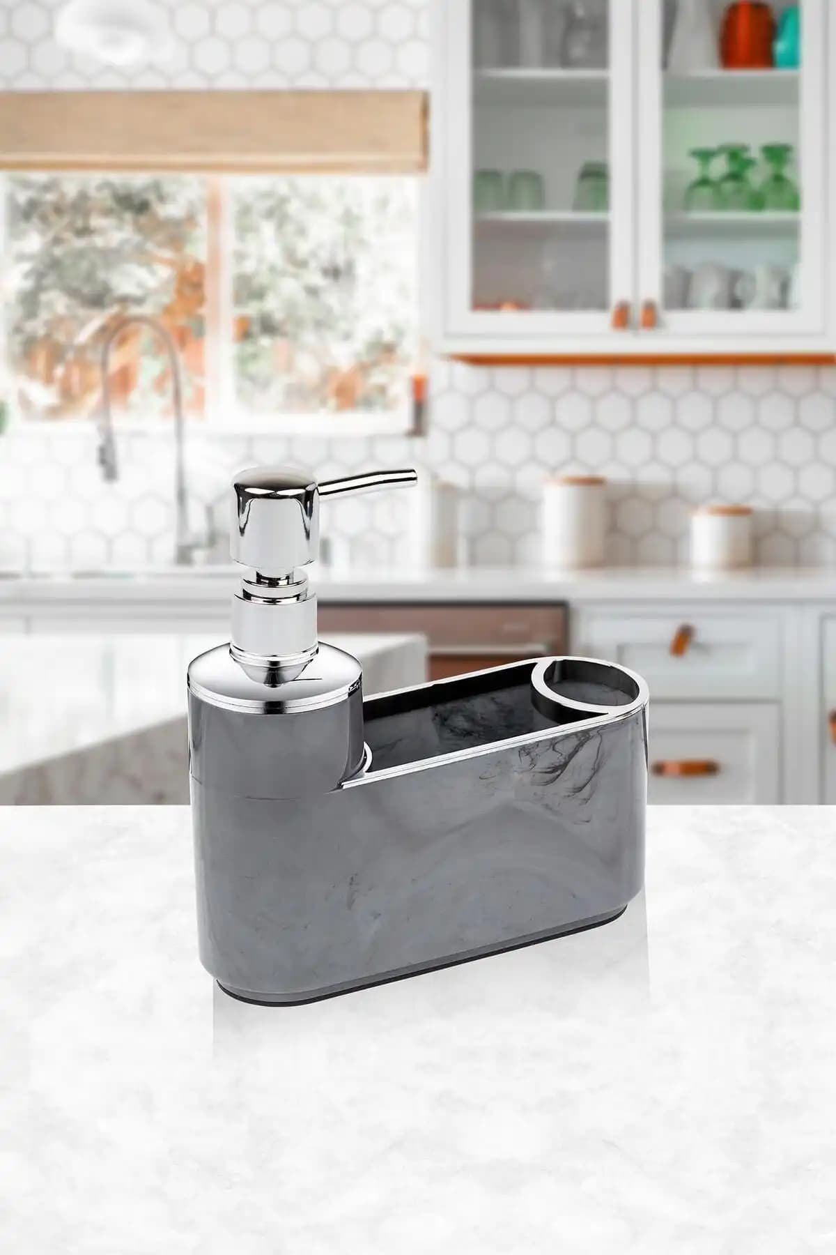 Okyanus Home Mermer Desen Elegans Sabunluk: Modern ve Şık Banyo Aksesuarı