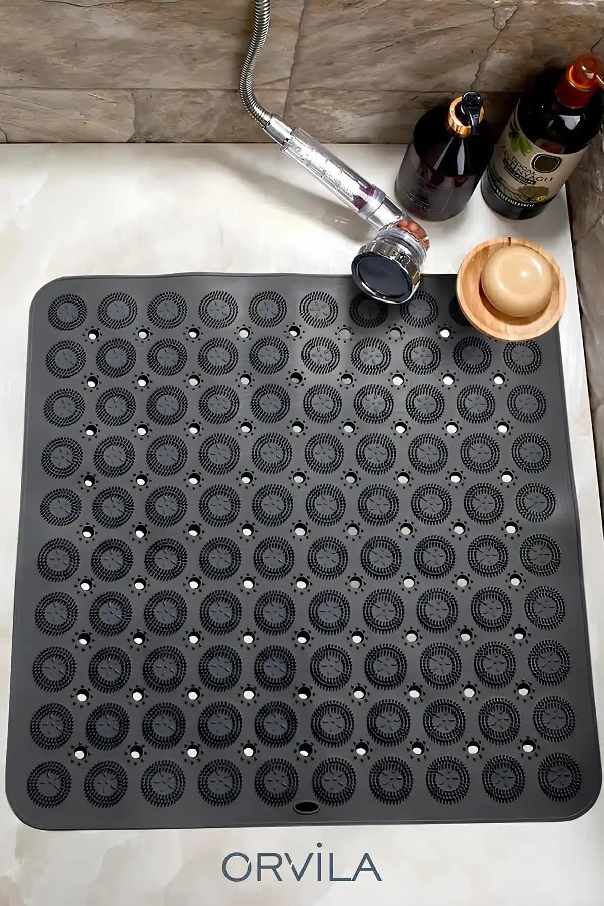 Orvila Silikon Kaydırmaz Taban Masajlı Duşakabin ve Banyo Paspası Güvenli ve Şık Tasarım