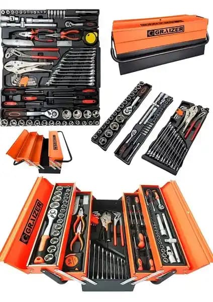 Graizer Profesyonel 81 Parça Katlanır Takım Çantası ile Çok Yönlü Tamir Çözümü
