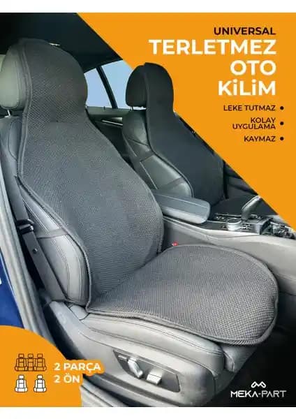 Meka Part Terletmez Kilim 2'li Oto Kilim Siyah Modern ve Kolay Montaj Özelliği ile