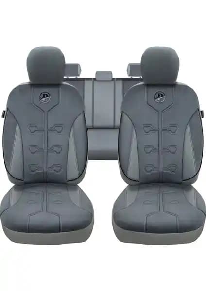 Minderland Fa Serisi Gri Tay Tüyü Oto Koltuk Kılıfı Her Araca Uyumlu Konfor ve Estetik
