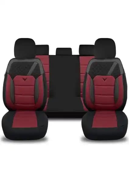 Minderland Her Araca Uyumlu Otomobil Koltuk Kılıfı Tam Set Gofraj ve Suni Deri