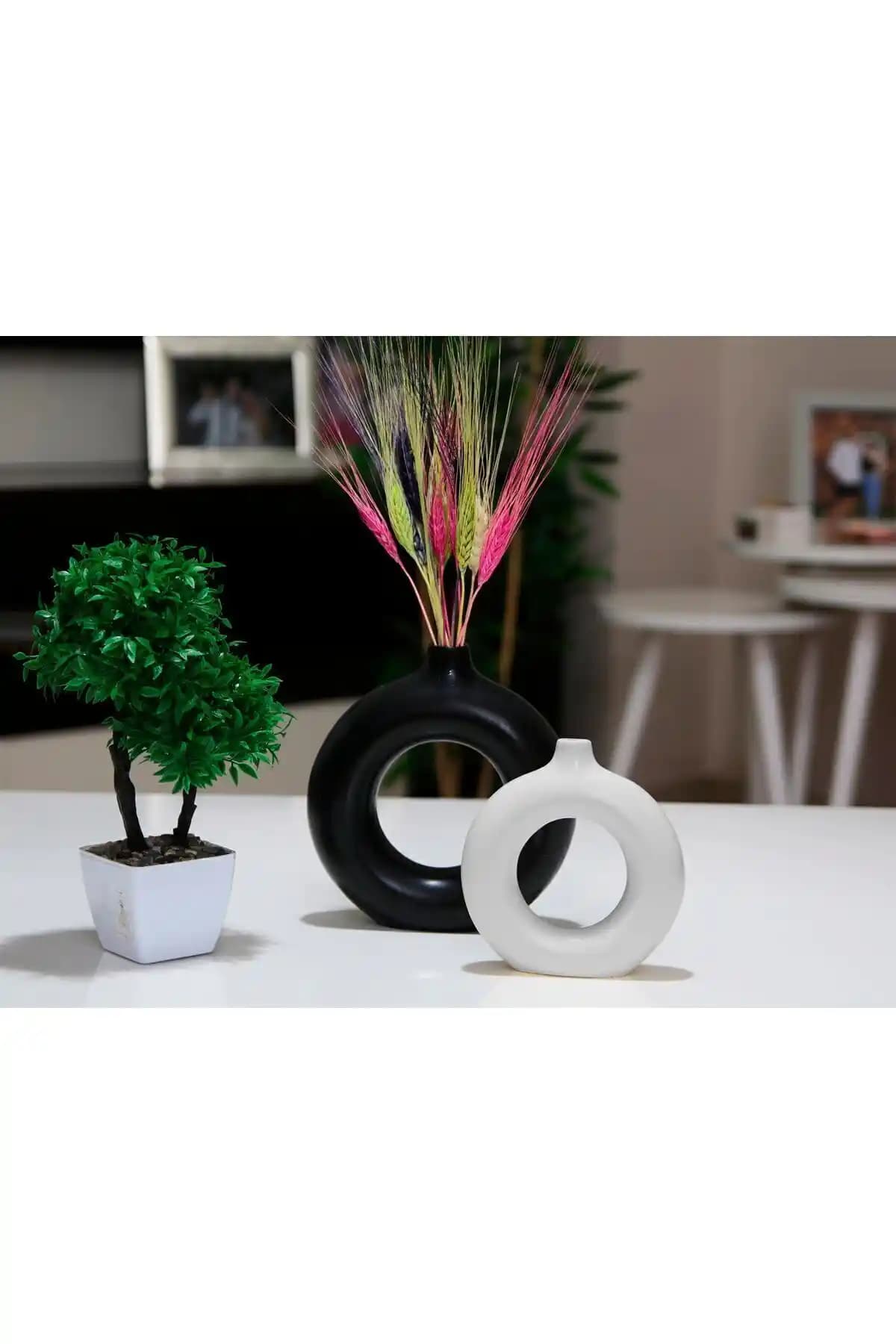 Stonnish Halka Vazo Dual Color Serisi: Estetik ve Fonksiyonellik ile Dekorasyonunuzu Zenginleştirin