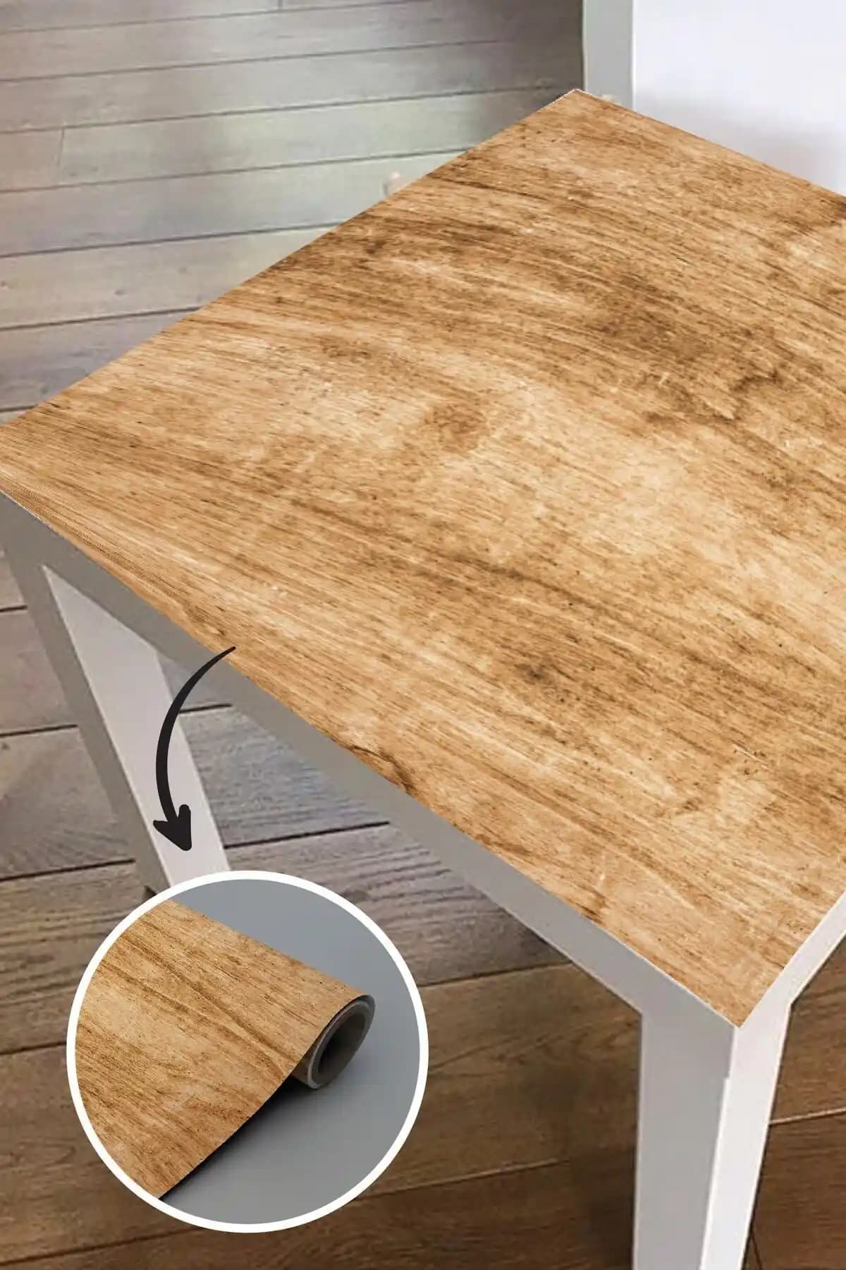 212shop Sehpa Kaplama Ahşap Deseni Sticker Folyo ile Modern Dekorasyon Çözümleri