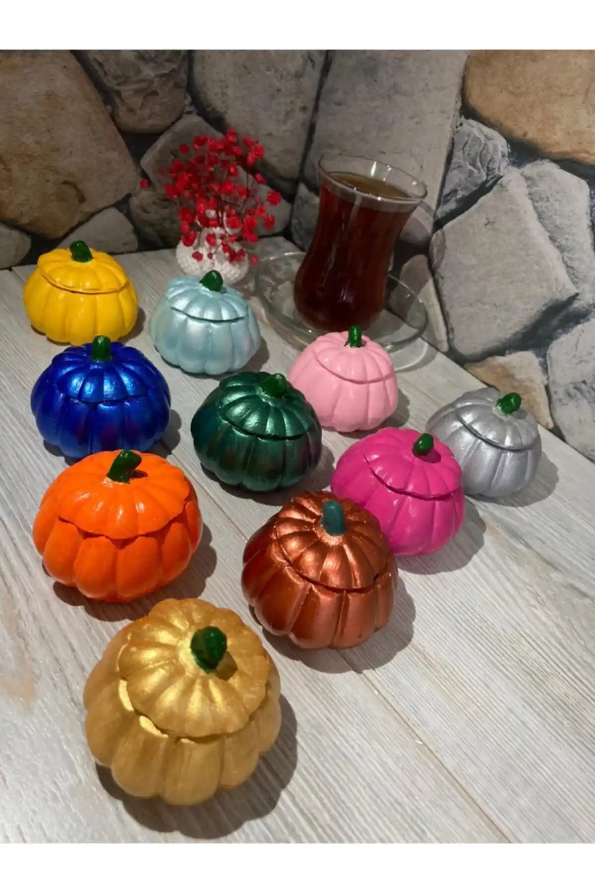 MevaDesign Dekoratif Hediyelik Kabak Lokumluk Seti ile Şıklığı Evinize Taşıyın