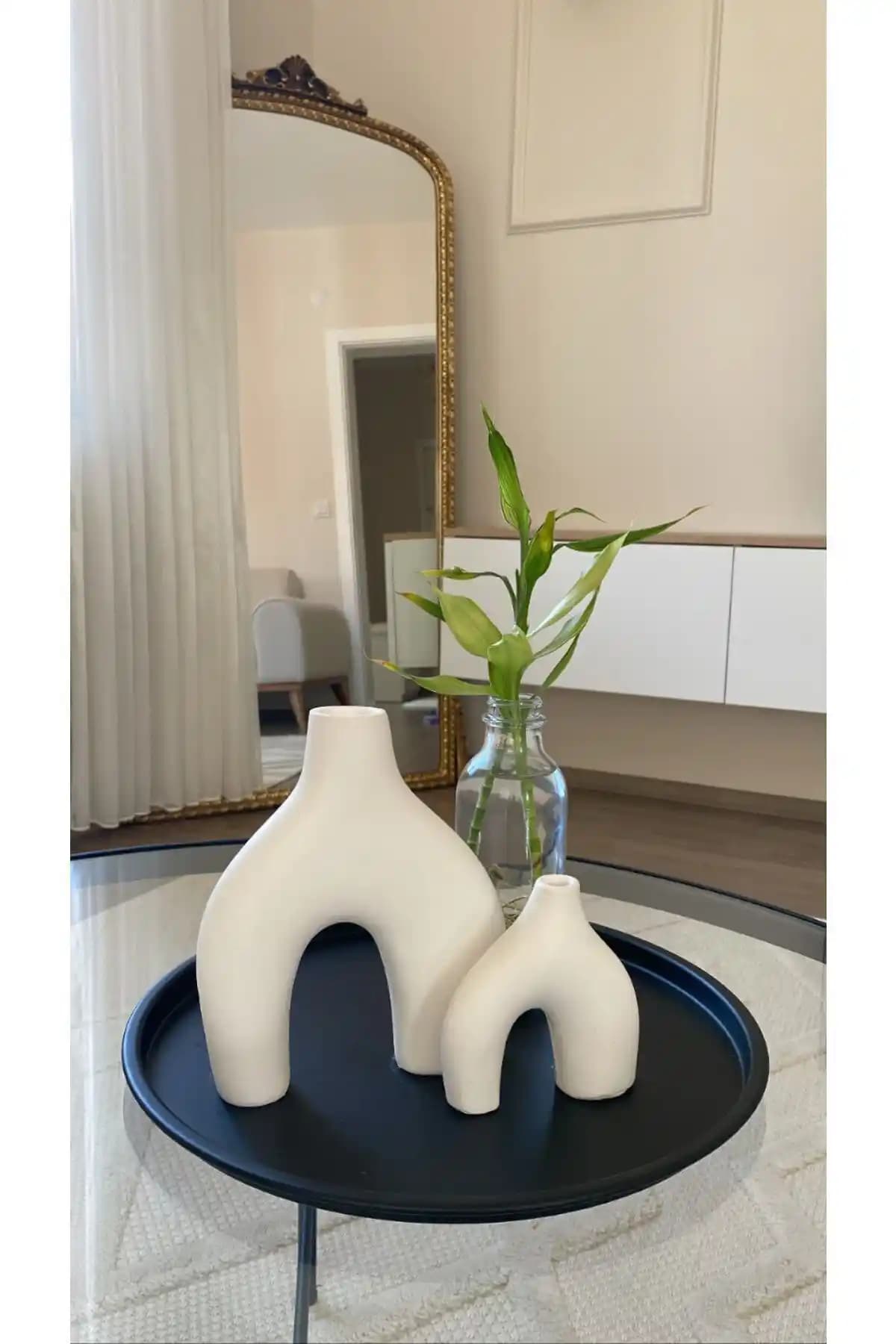 Ogish İskandinav Dekoratif Bohem Vazo Seti ile Modern Ev Dekorasyonu