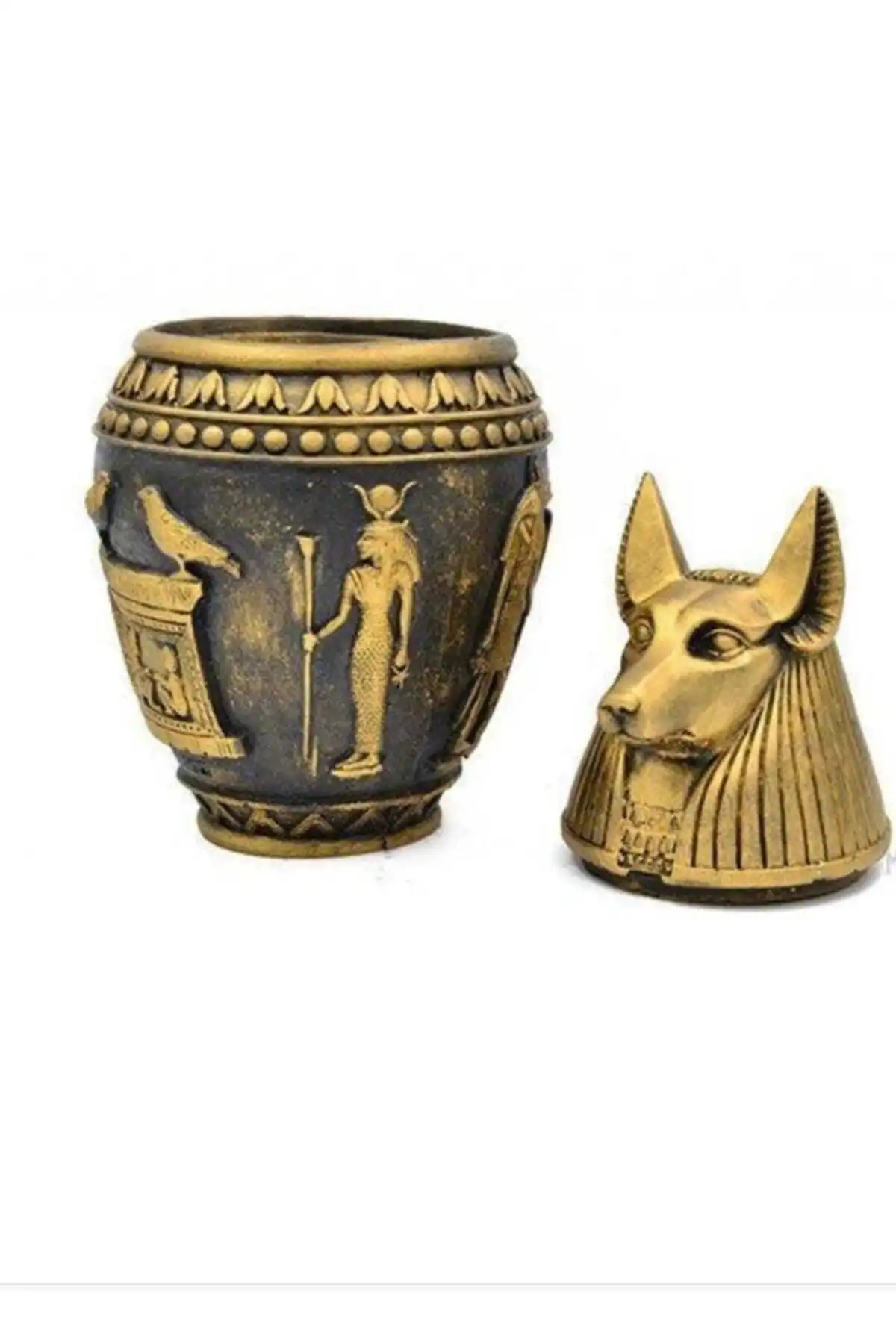 Antik Mısır Anubis Figürü: Kapaklı Kutu Biblo ile Evinizi Süsleyin