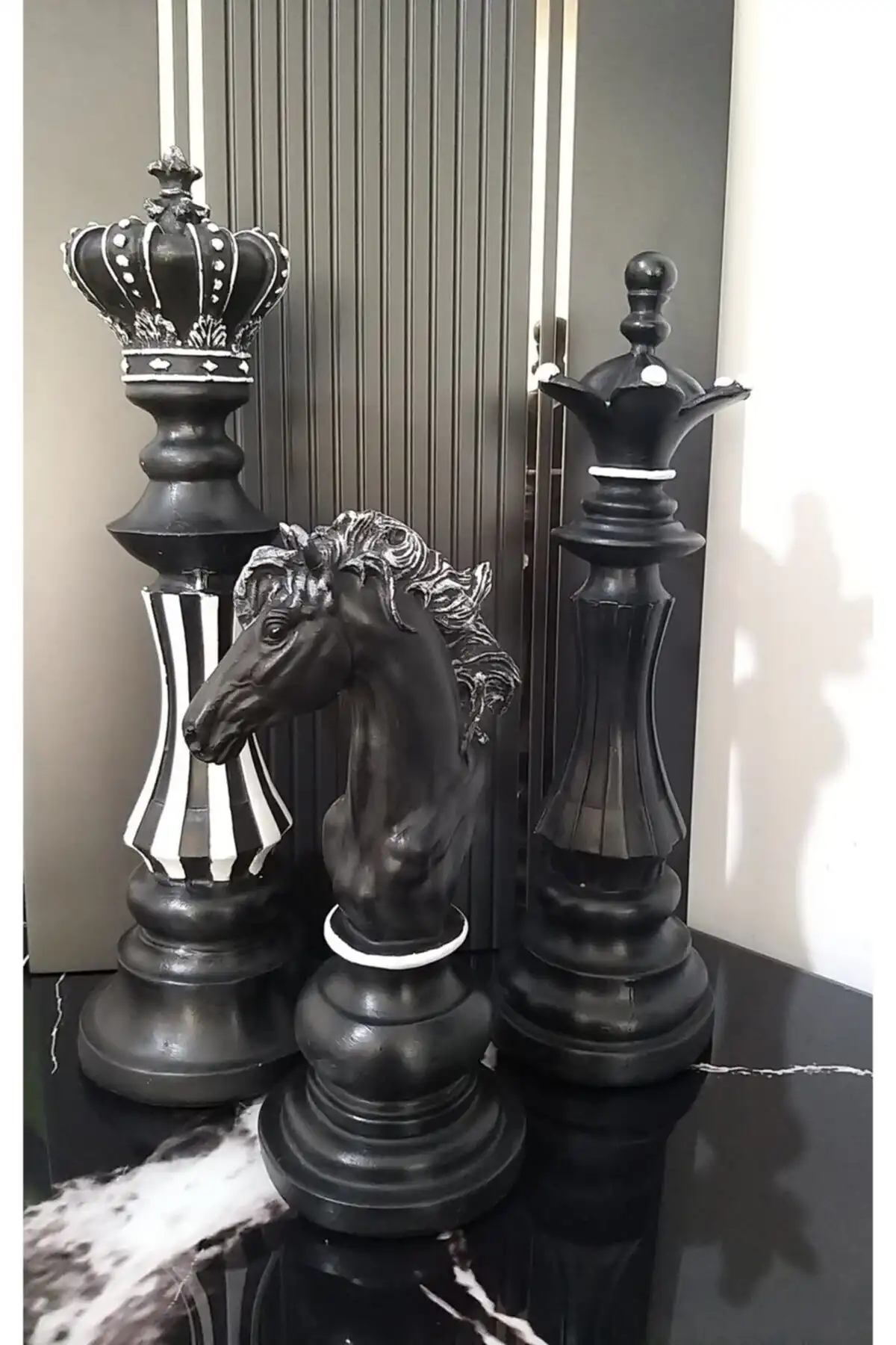 Estetik ve Fonksiyonel Silvia Vintage Design Dekoratif 3'lü Satranç Seti