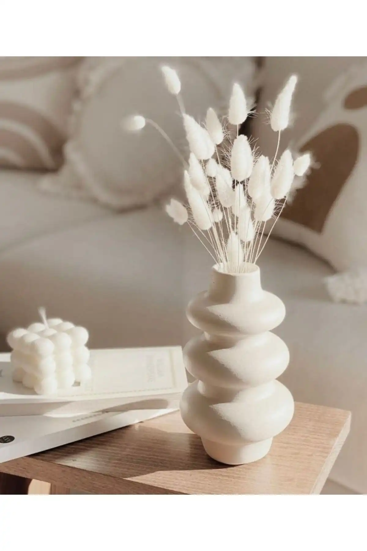 Thiramis Homeconcept İskandinav Beyaz Geometrik Vazo: Estetik ve Fonksiyonel