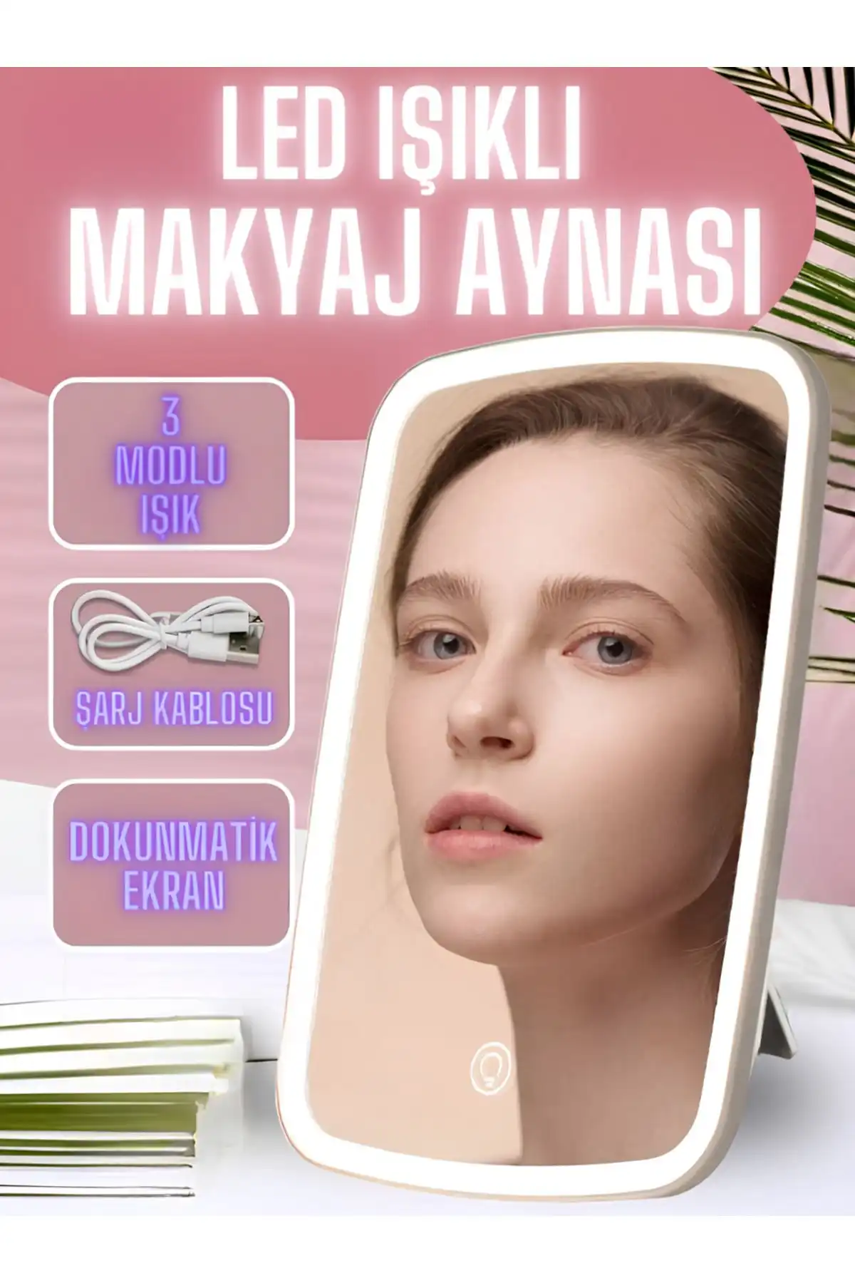 nextbuy Dokunmatik 3 Mod Led Işıklı Makyaj Aynası ile Makyajınızı Geliştirin