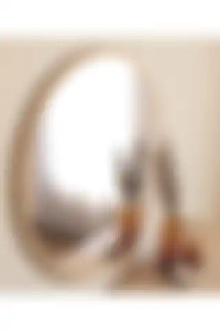 Nysamo 45 cm Safir Meşe Dekoratif Yuvarlak Ayna ile Dekorasyonunuzu Güzelleştirin
