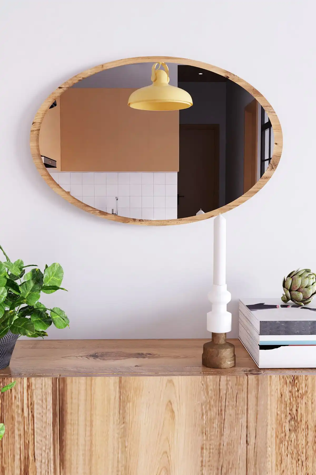 ZTM KONSEPT 70x52 cm Oval Duvar Aynası: Estetik ve Fonksiyonellik