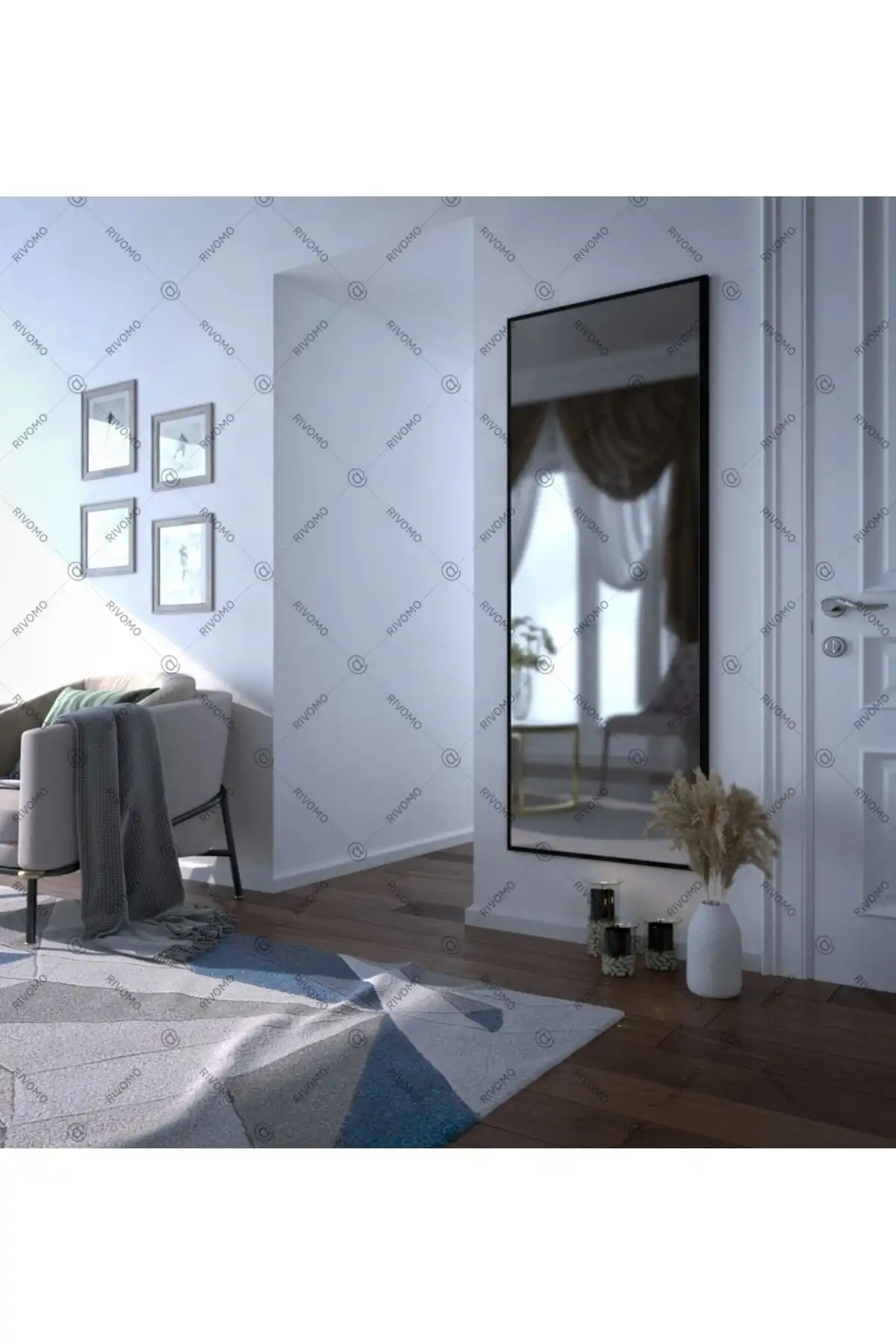Rivomo Siyah Dekoratif Boy Aynası 150x50 Cm: Estetik ve Fonksiyonel İnceleme