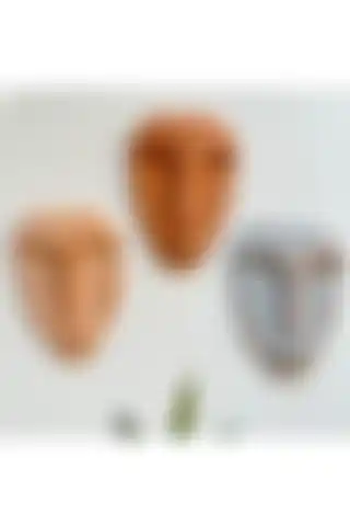 Mes Rêves El Yapımı Taş Heykel Soyut Yüz Maske Seti ile Modern Dekorasyon Deneyimi