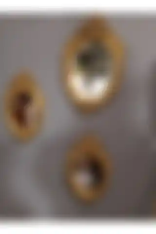 Peramari Dekoratif Polyester Üçlü King Ayna Takımı Gold ile Modern Şıklık