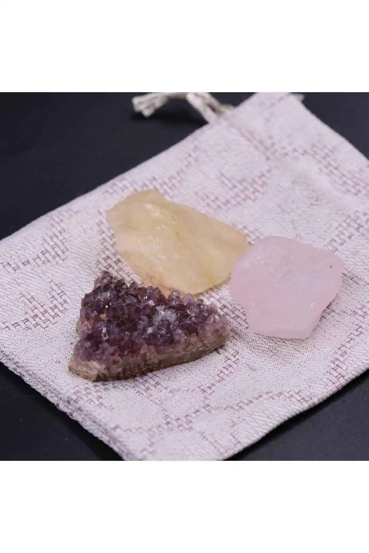 MYTAKIAĞACIMFH Ametist, Pembe Kuvars ve Sitrin Taşı Seti Hakkında Bilgi