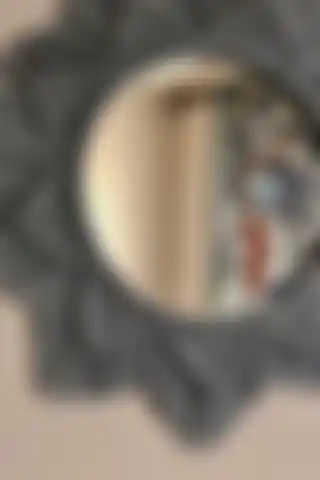 UG Wood Design Dekoratif Koyu Gri Bohem Makrome Ayna ile Şıklığı Evinize Taşımak