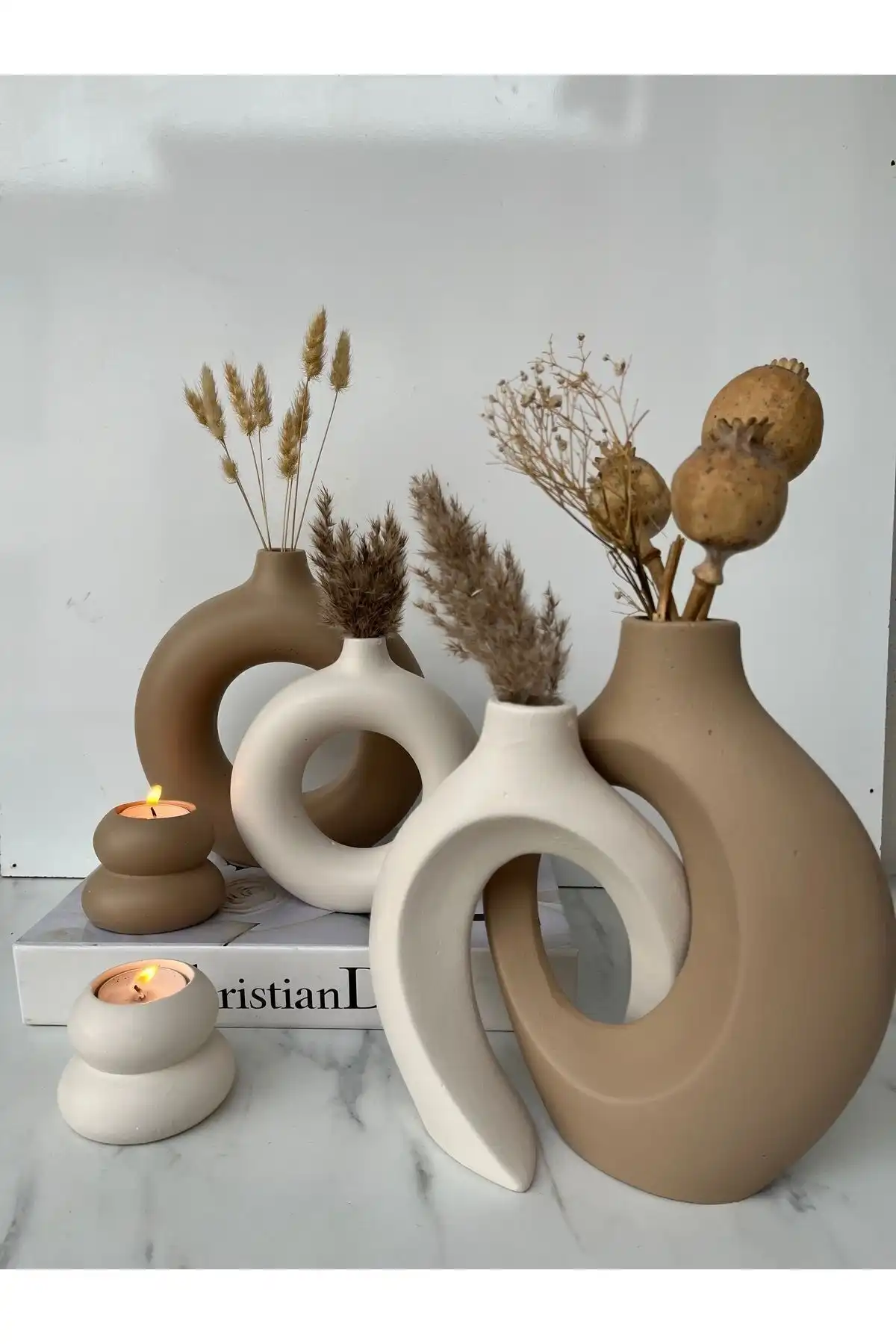 Home Sibel/Ela Tasarım Sevgili Vazo Seti ile Modern ve Şık Dekorasyon
