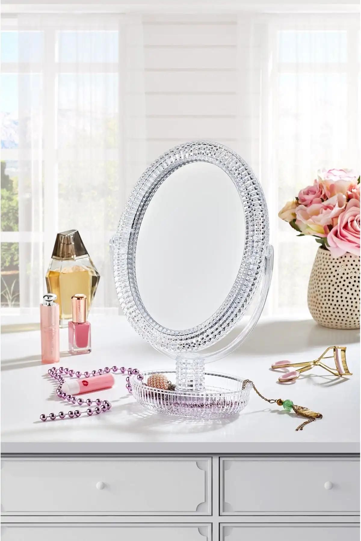 Şık ve Kullanışlı EsdaStore Kristal Desenli Diamond Makyaj Aynası Özellikleri ve Avantajları