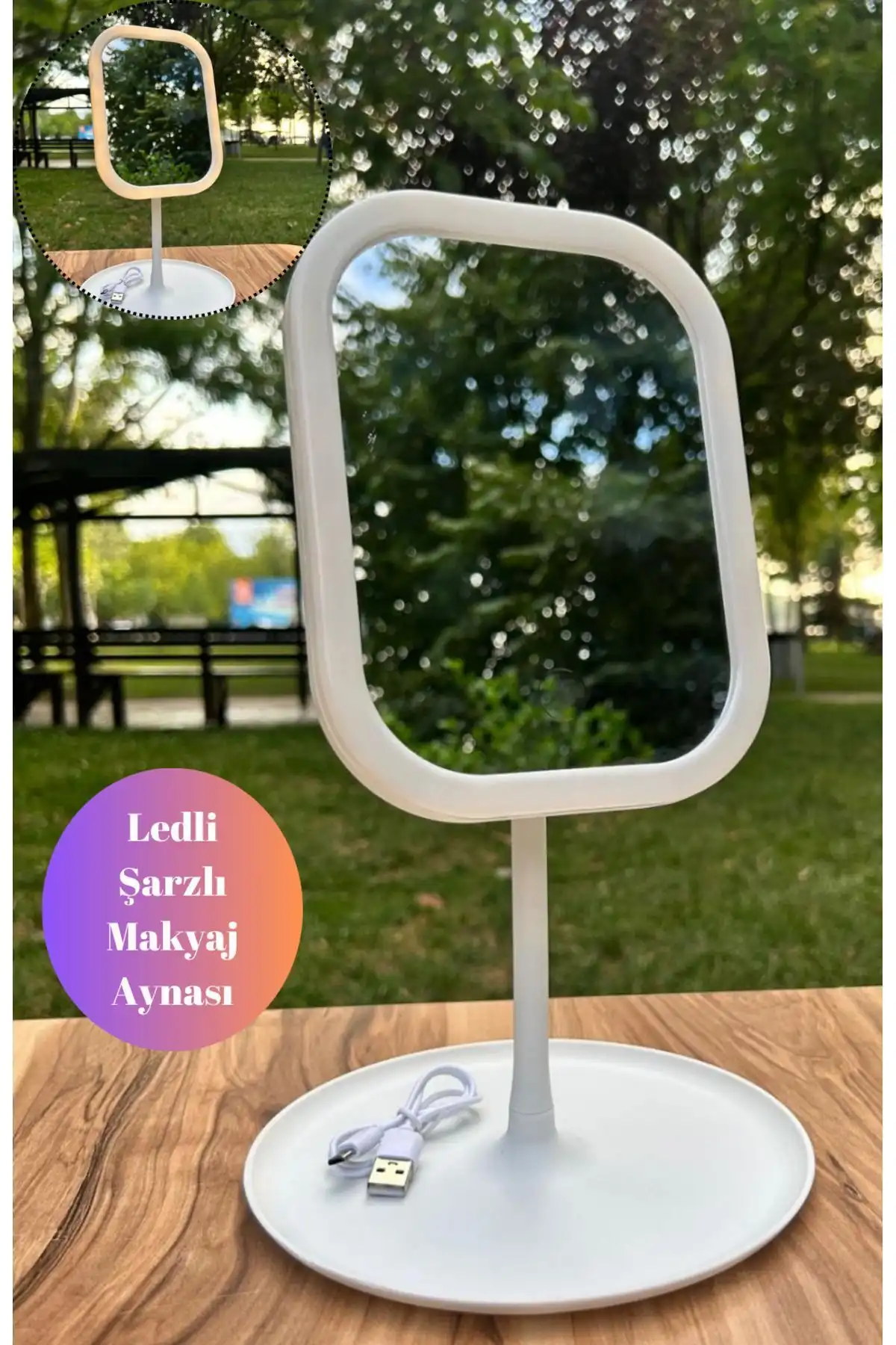 BRE HOME 3 Renkli LED'li Taşınabilir Makyaj Aynası ile Estetik ve Fonksiyonellik