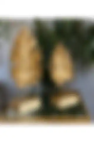 Arthome 2'li Şık Modern Gold Çınar Yaprak İle Evinizi Ferahlatın