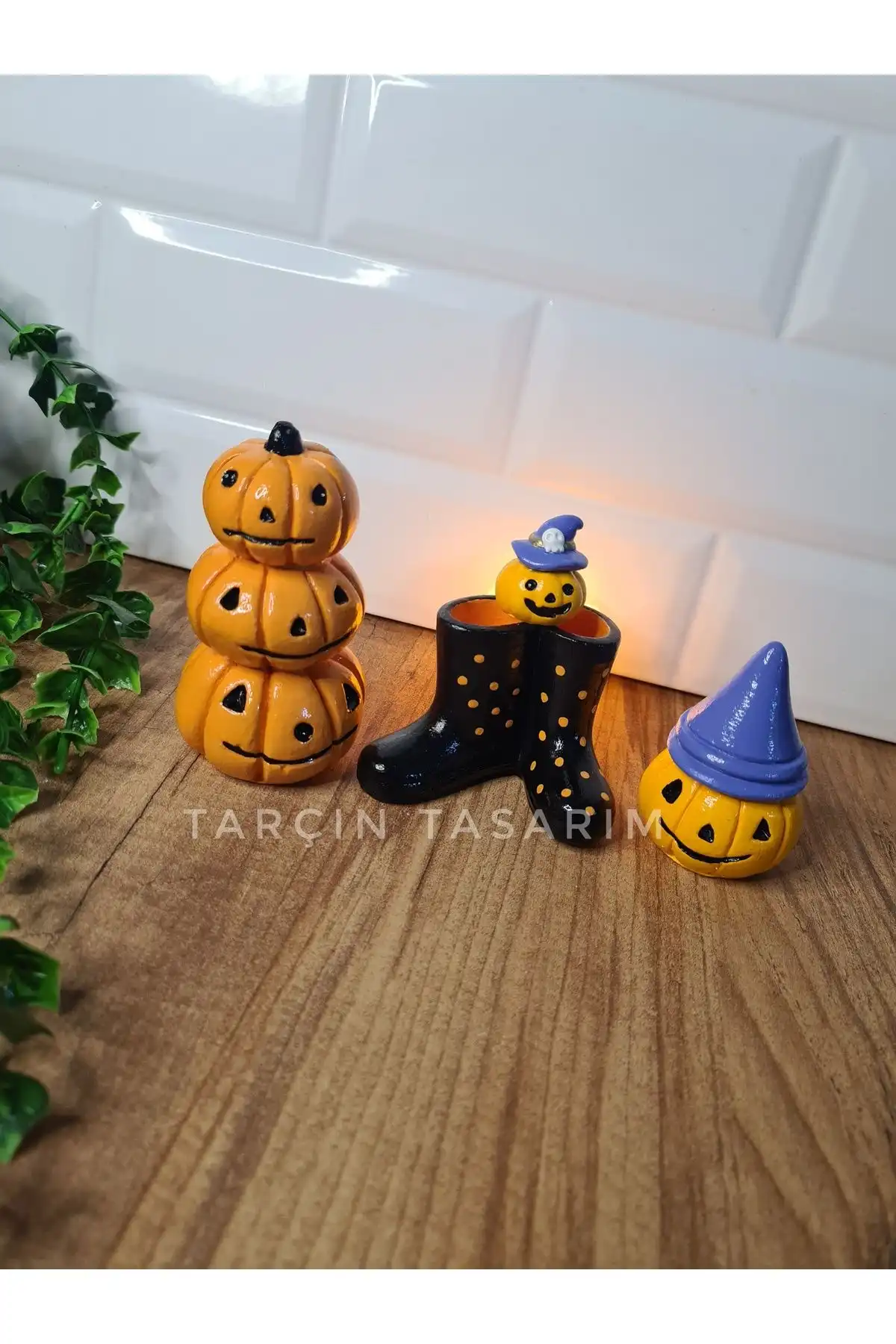 TARÇIN TASARIM 3'lü Halloween Set: El Yapımı Bohem Dekor Ürünleri