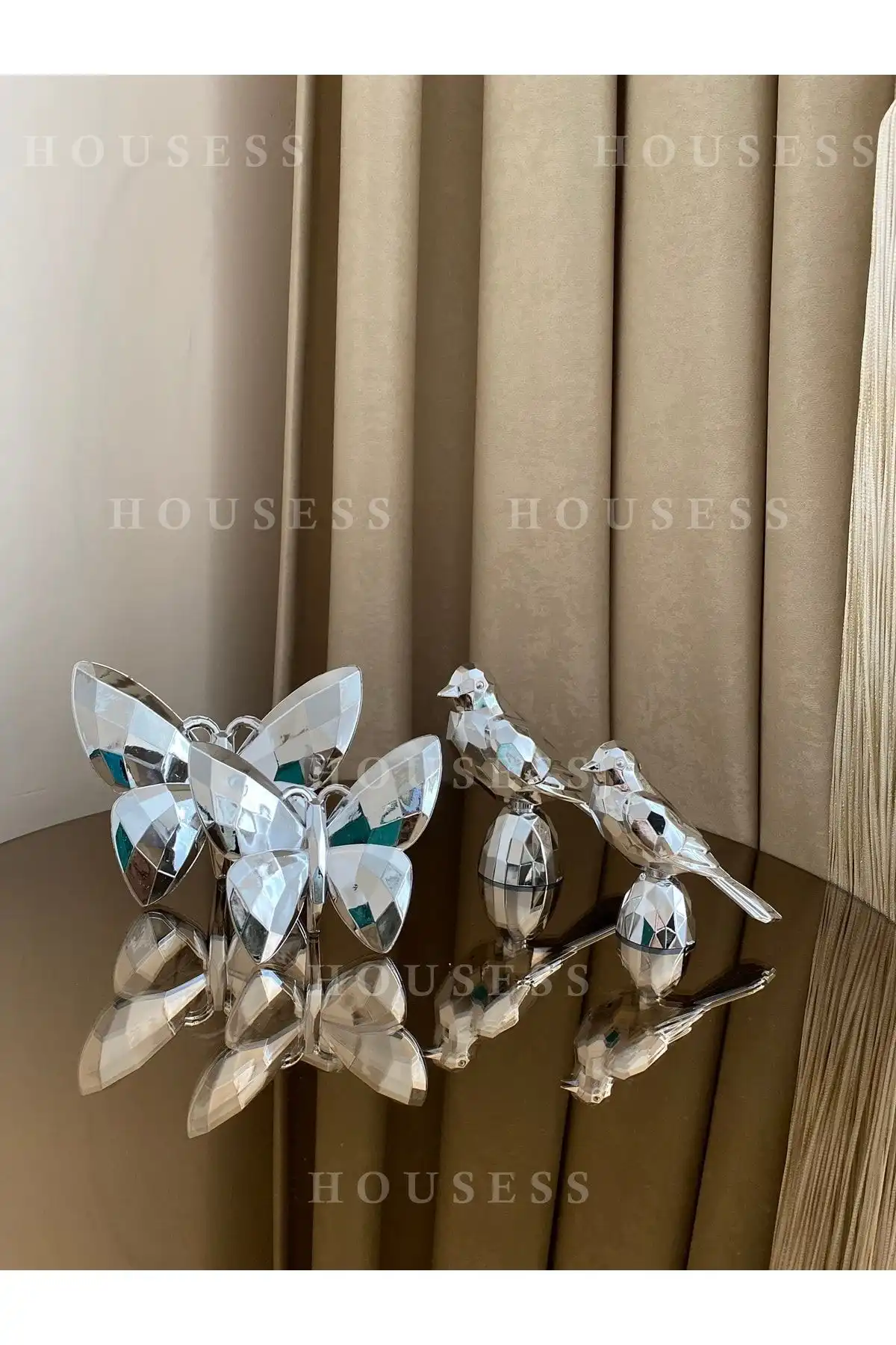 Housess Dekoratif 2'li Kelebek ve 2'li Kuş Mini Biblo Süs: Modern ve Uzun Ömürlü Seçenekler