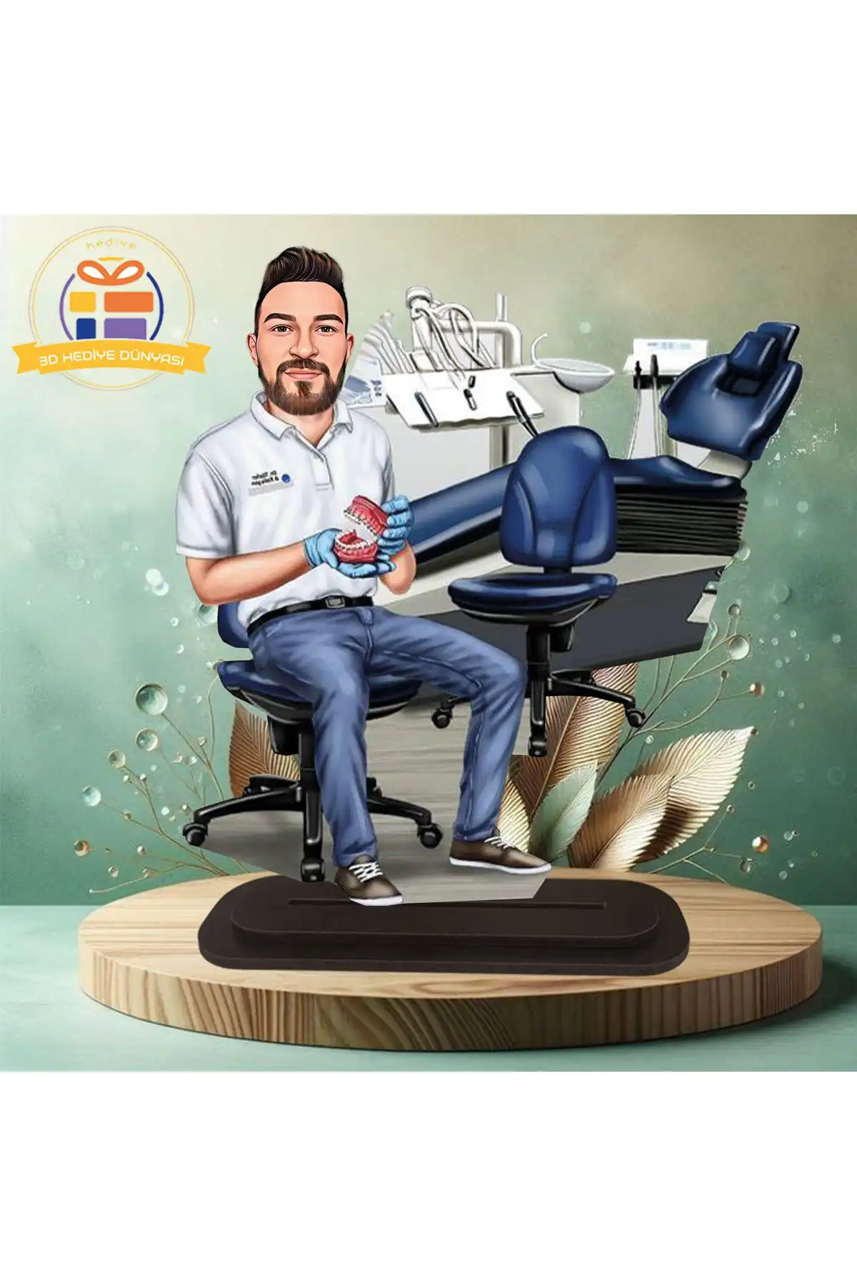 3D Hediye Dünyası'ndan Protez Dişci Karikatürü Biblosu: Eşsiz Bir Hediye Seçeneği